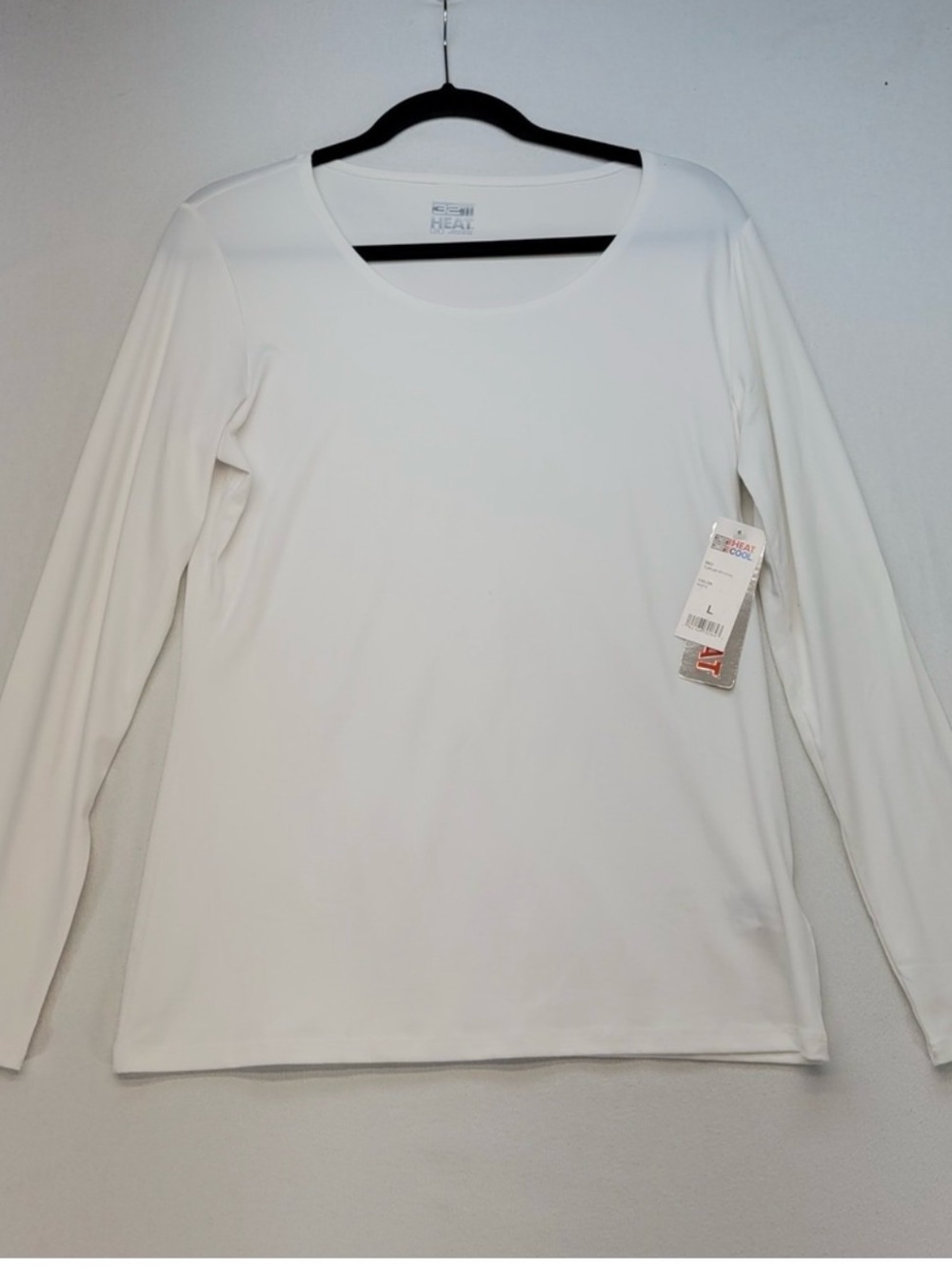 32 Degrees Heat Base Layer Top Womens Small White Scoop Neck Long Sleeve NWT